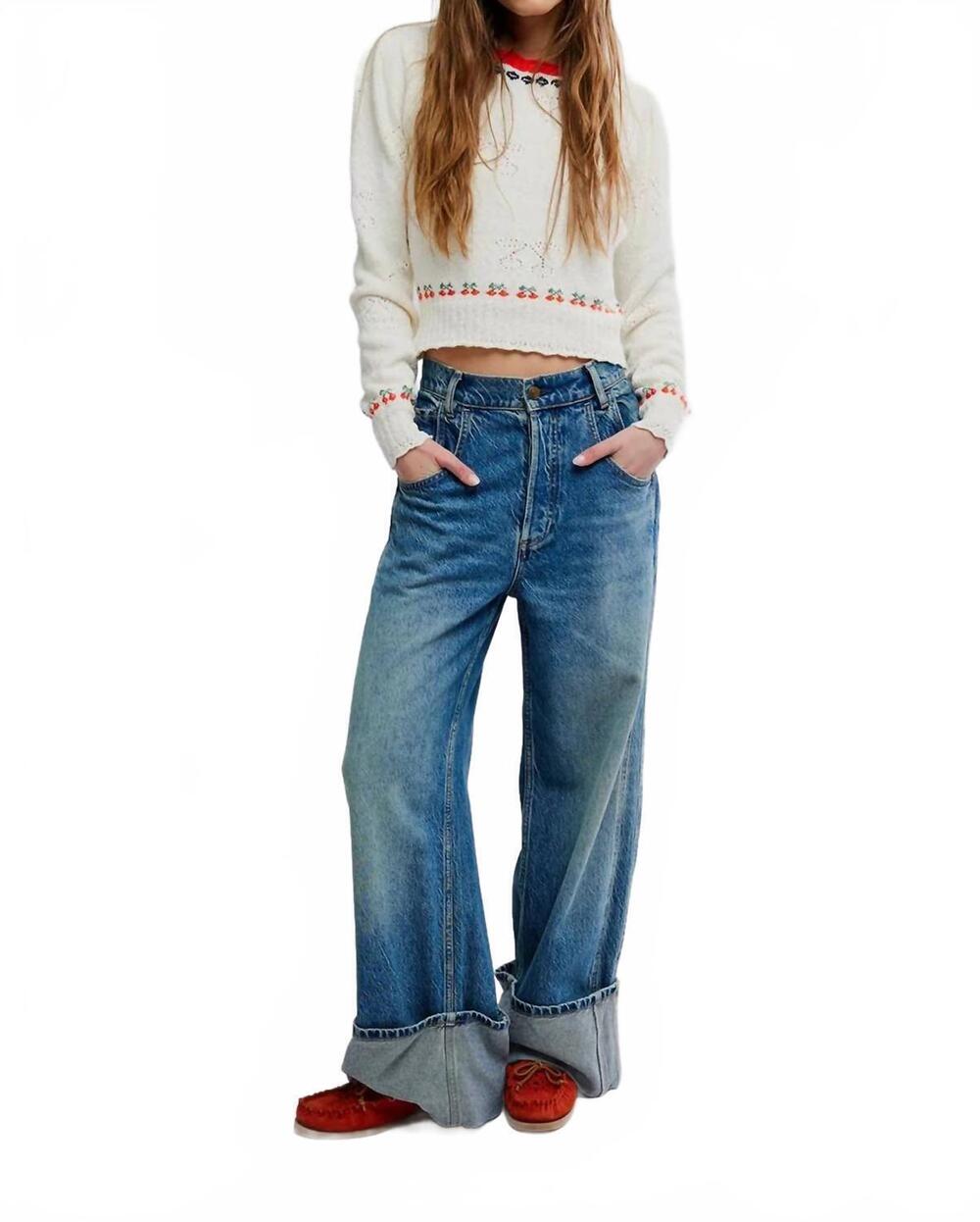 NEW FREE PEOPLE tilly knit pullover top in coconut milk combo